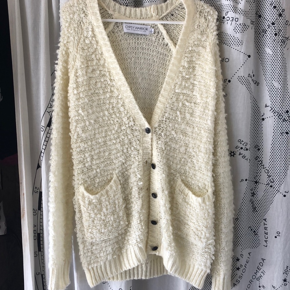cozy long cream sweater
